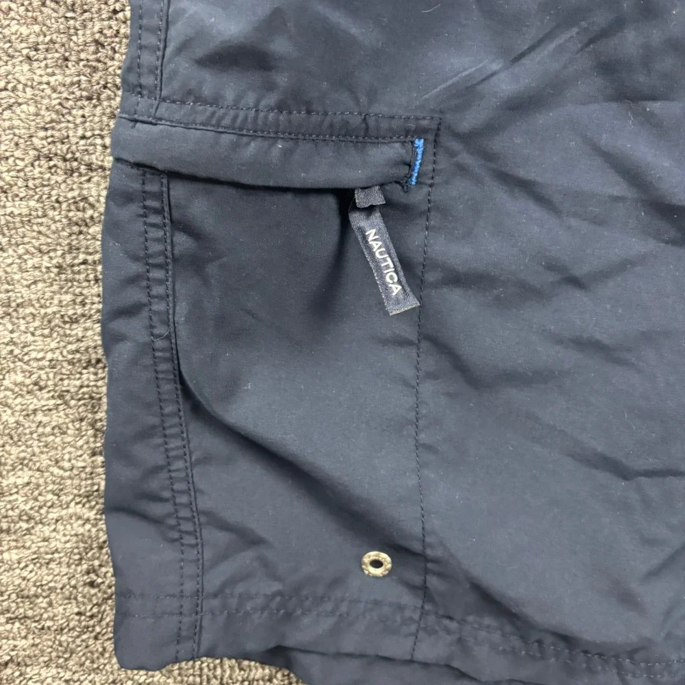 Y2K 2000s Nautica 7 Inch Inseam Cargo Board Shorts Navy Blue Size XXL‎